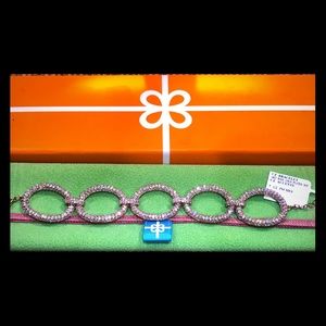 Rose Gold CZ Oval Link Bracelet